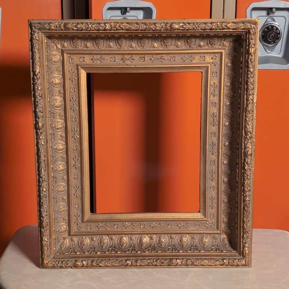 Ornate Gold Picture Frame 14" x 16" Victorian Wood Wall Mounted 1850-1899